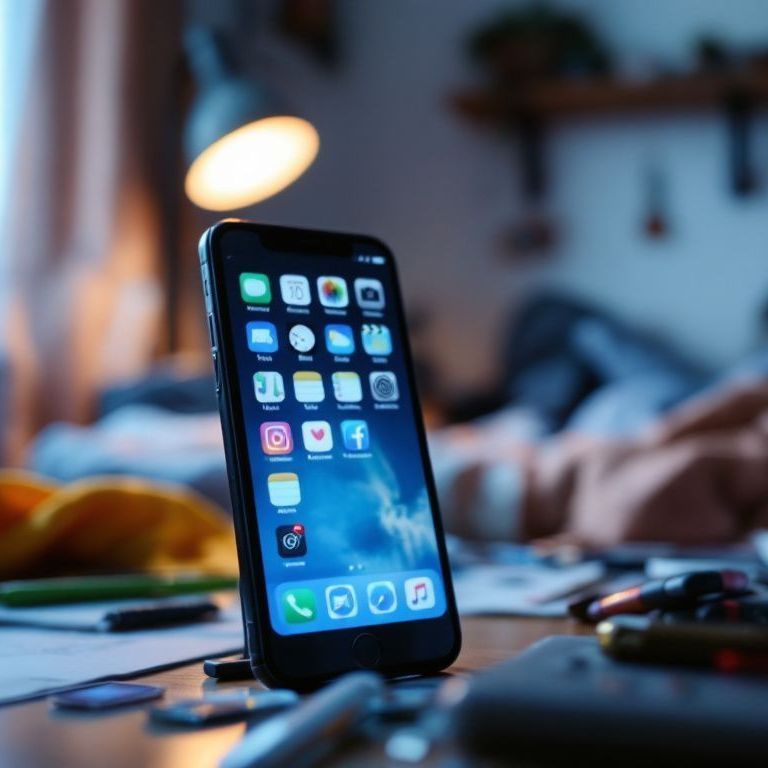 A cell phone sitting on top of a wooden table