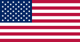 American flag with 50 white stars on a blue field and 13 alternating red and white stripes.
