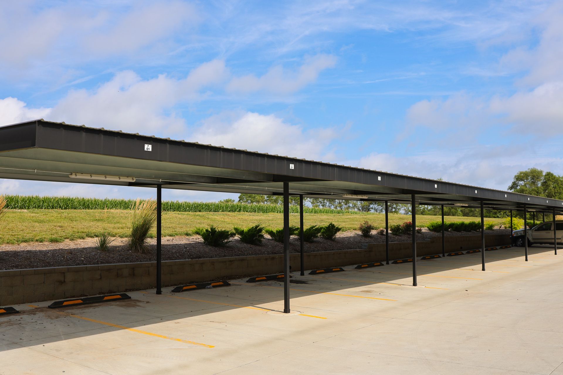 Affordable Apartments Near Pioneer Park - Union at Middle Creek - Outdoor Resident Parking with Carport Canopy, Light Fixtures, and Landscaping