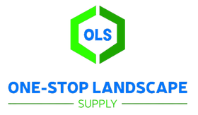 It is a logo for a company called one stop landscape supply.