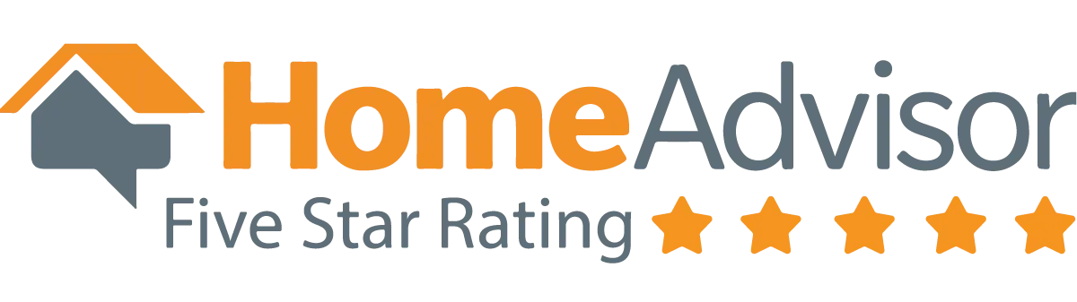 the home advisor logo has a five star rating on it .