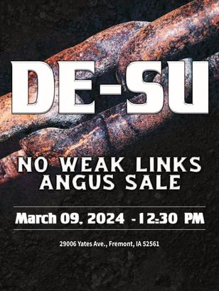 a poster for the de-su no weak links angus sale