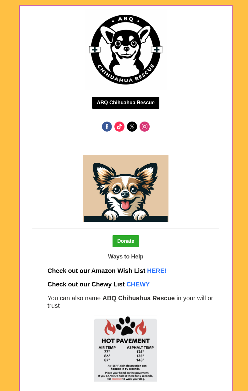 Webpage with dog logos, social icons, and a “Check out our latest Web3” text link.