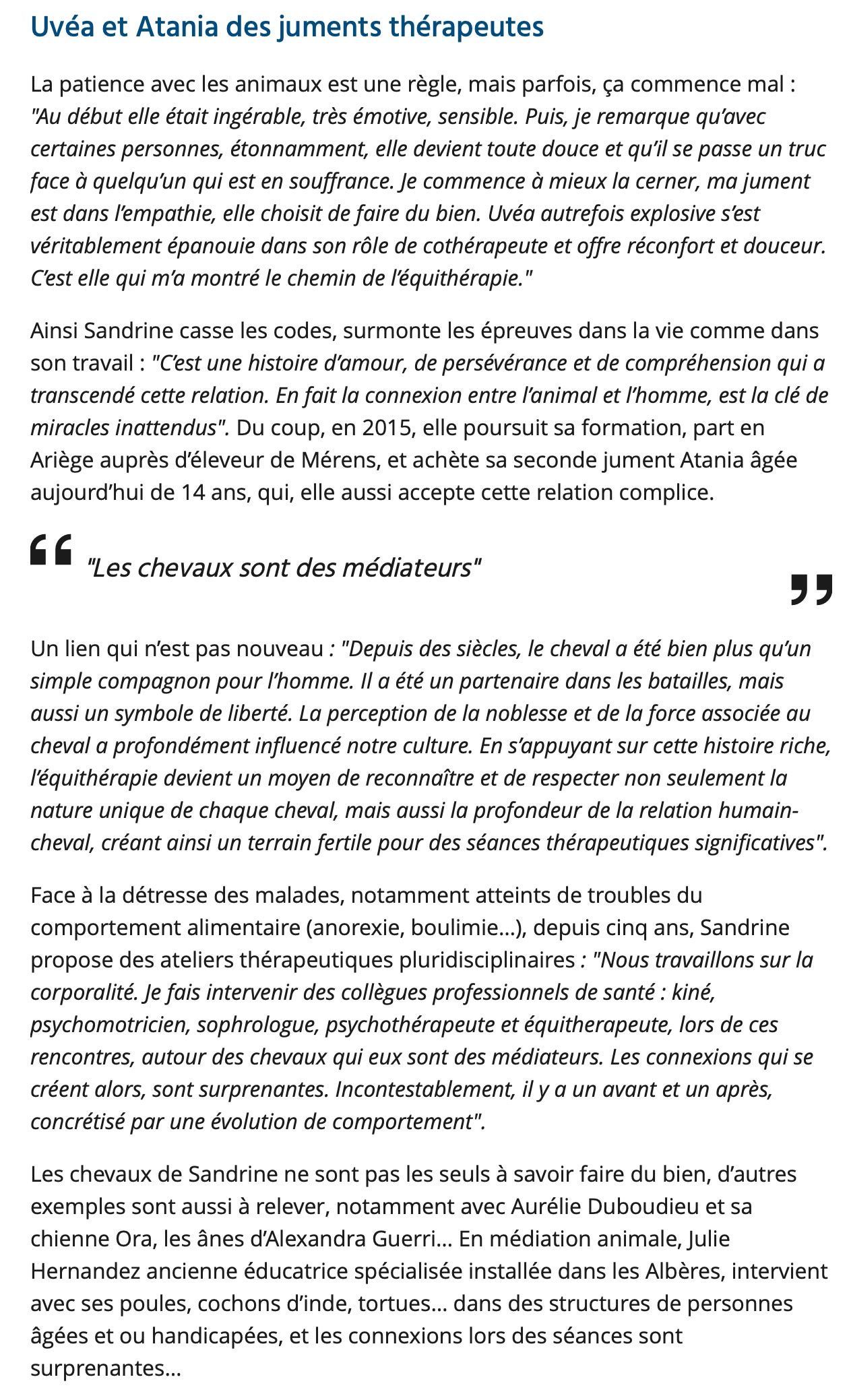 Article de texte dans une chronique, vraisemblablement en lien avec l'actualité.
