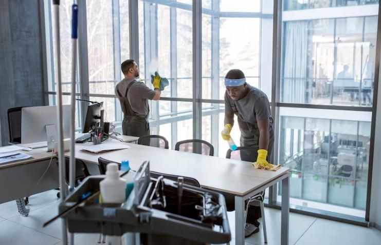 Commercial janitorial service in Three Forks, MT, performing detailed office cleaning and floor care