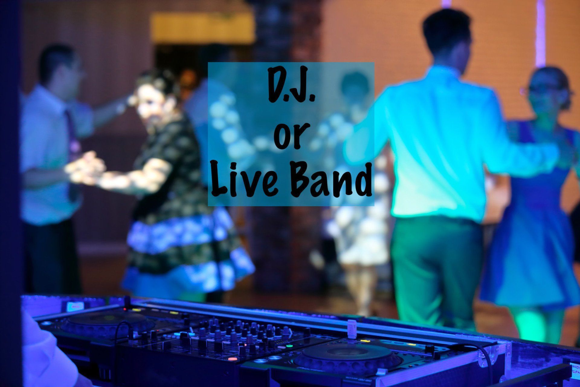 A dj or live band is playing music at a party