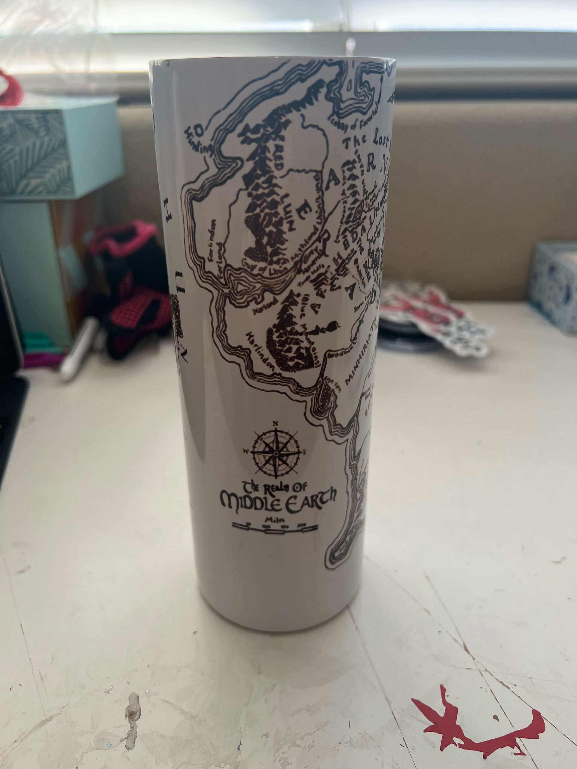 Lord of the Rings Map Tumbler