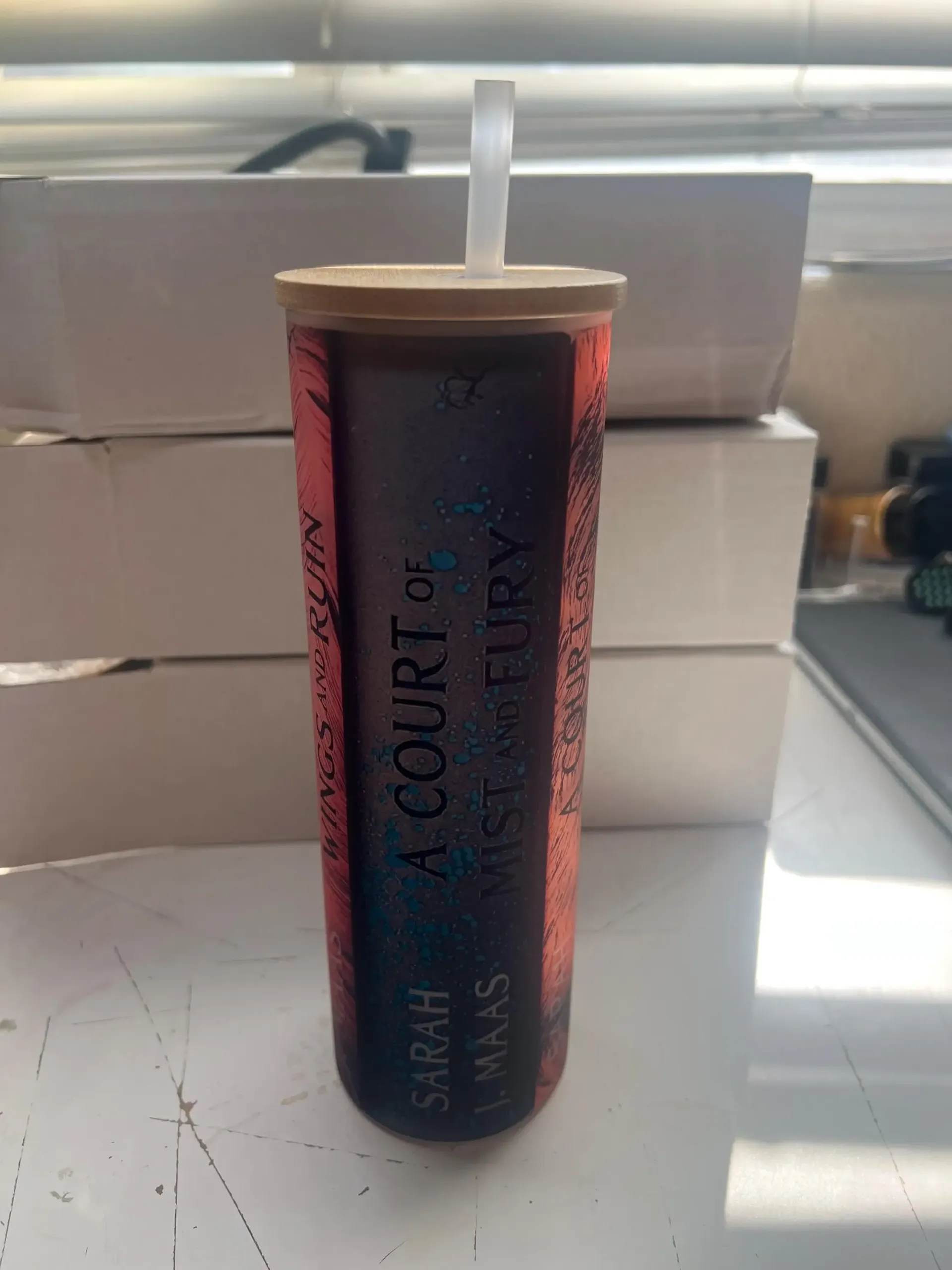 ACOTAR Book Spines Glass Tumbler