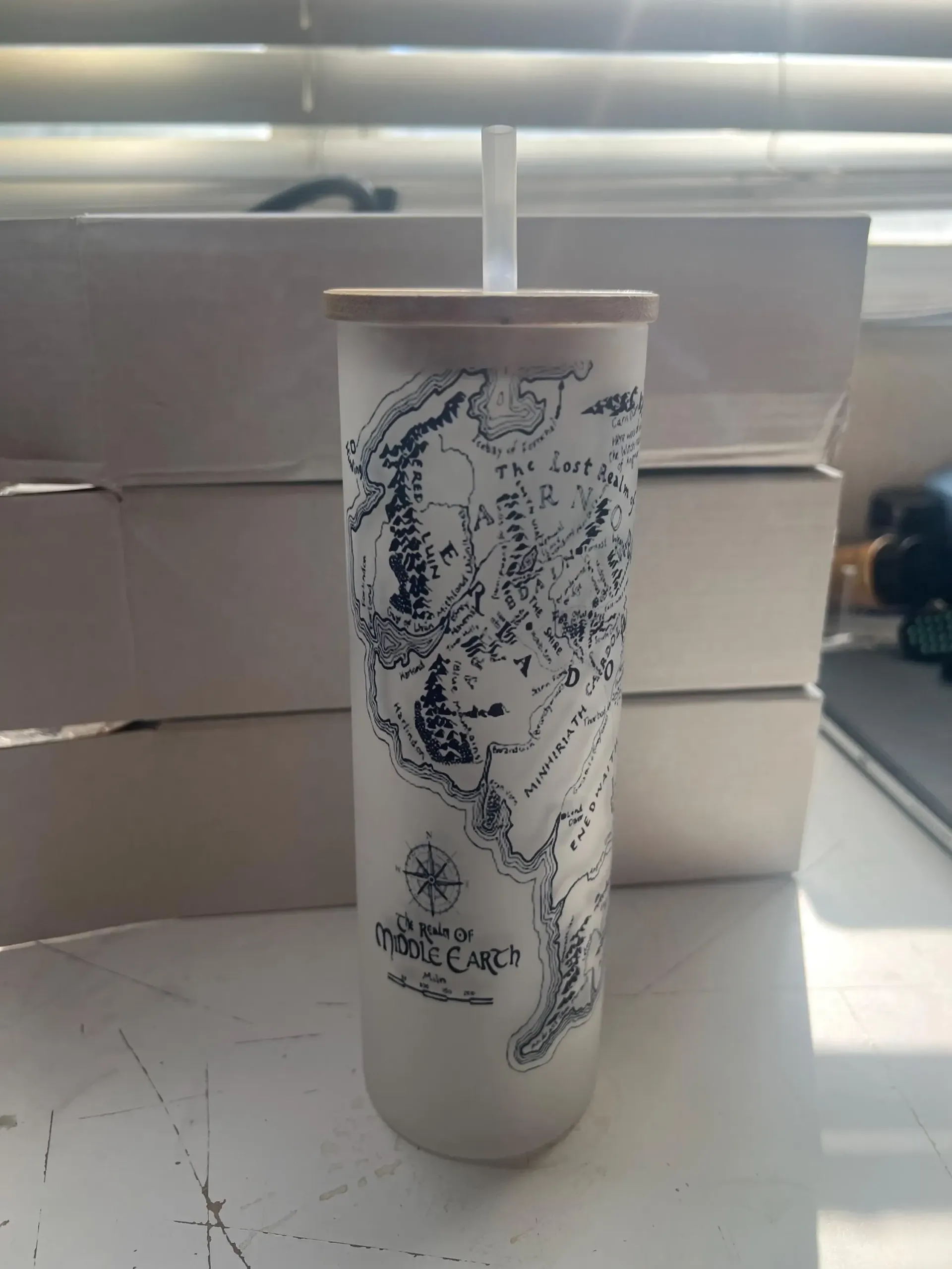 Lord of the Rings Map Glass Tumbler