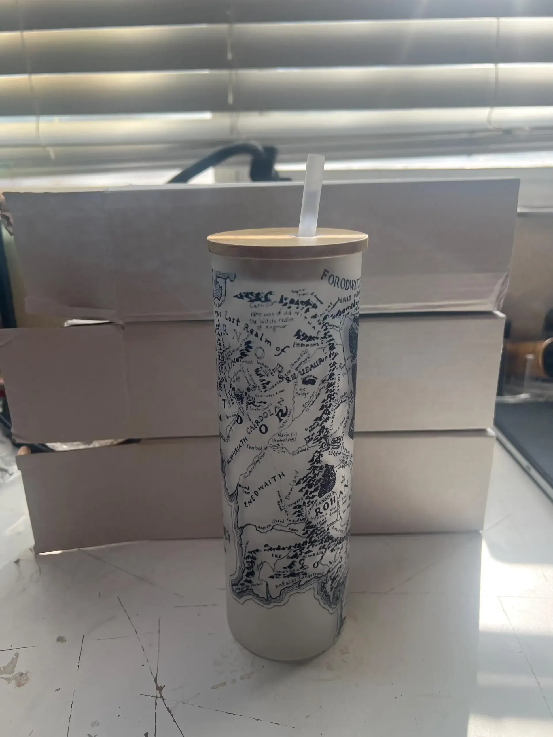 Lord of the Rings Map Glass Tumbler