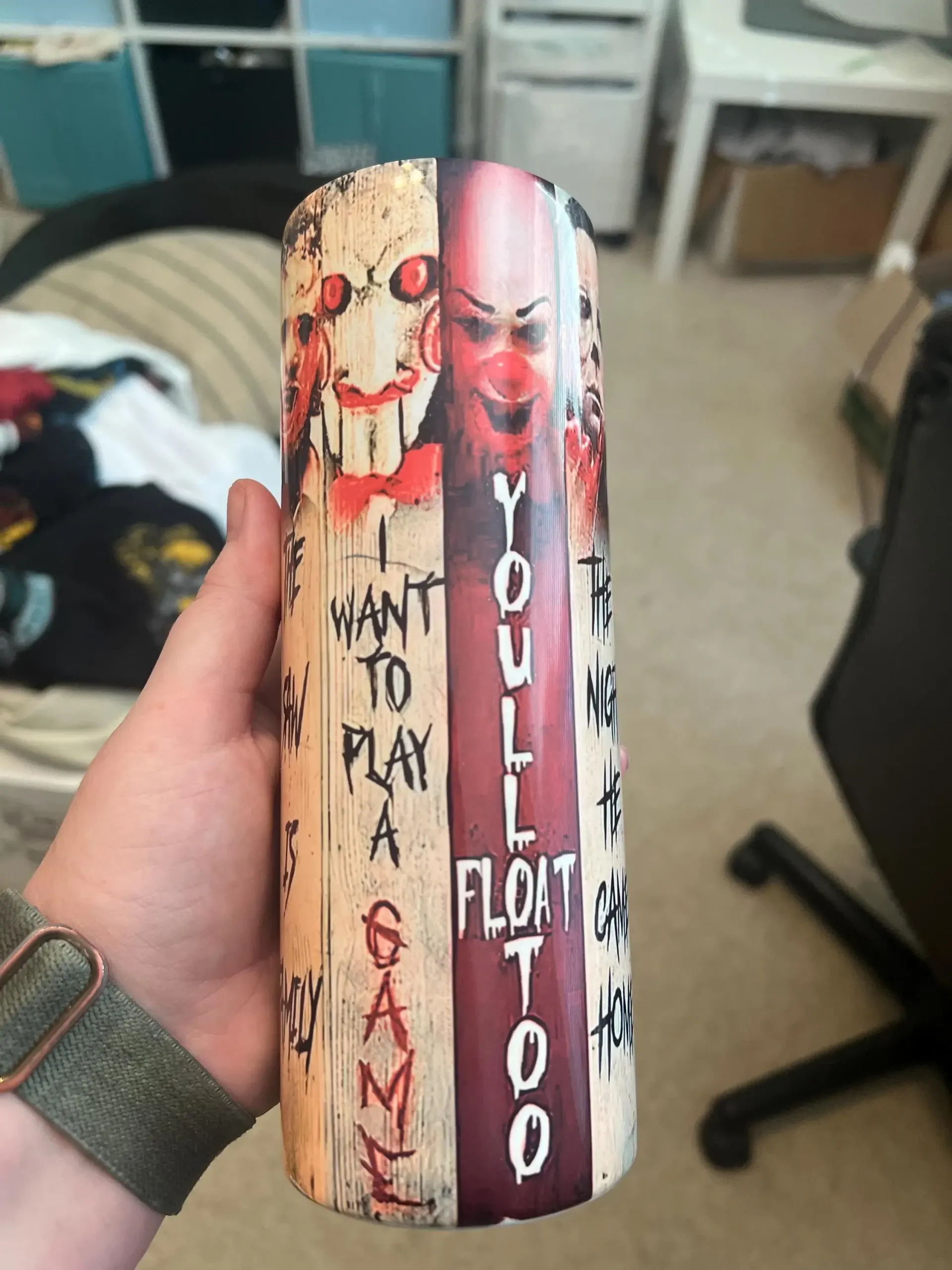 Horror Icons and Sayings Tumbler