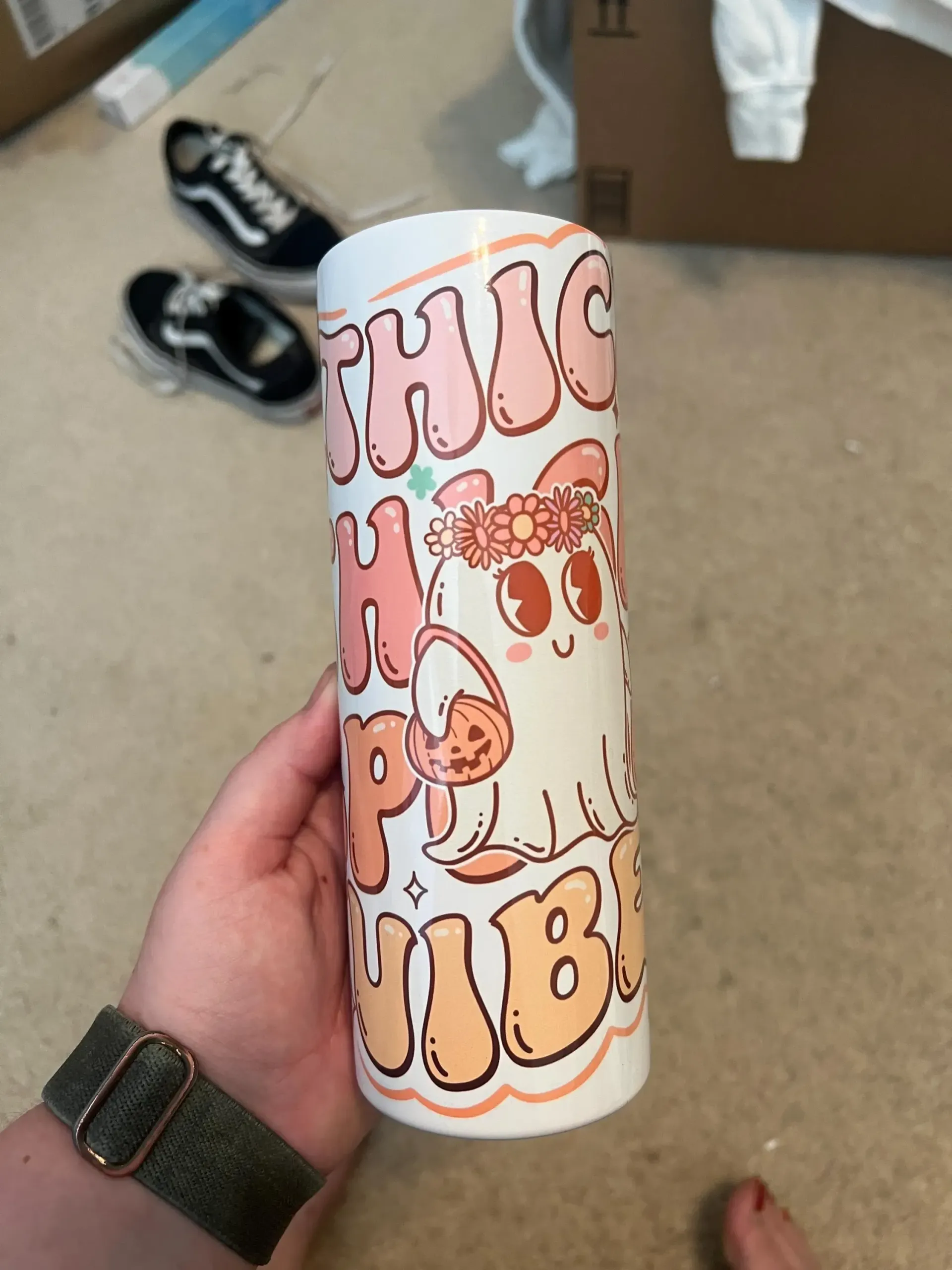 Thick Thighs Spooky Vibes Tumbler