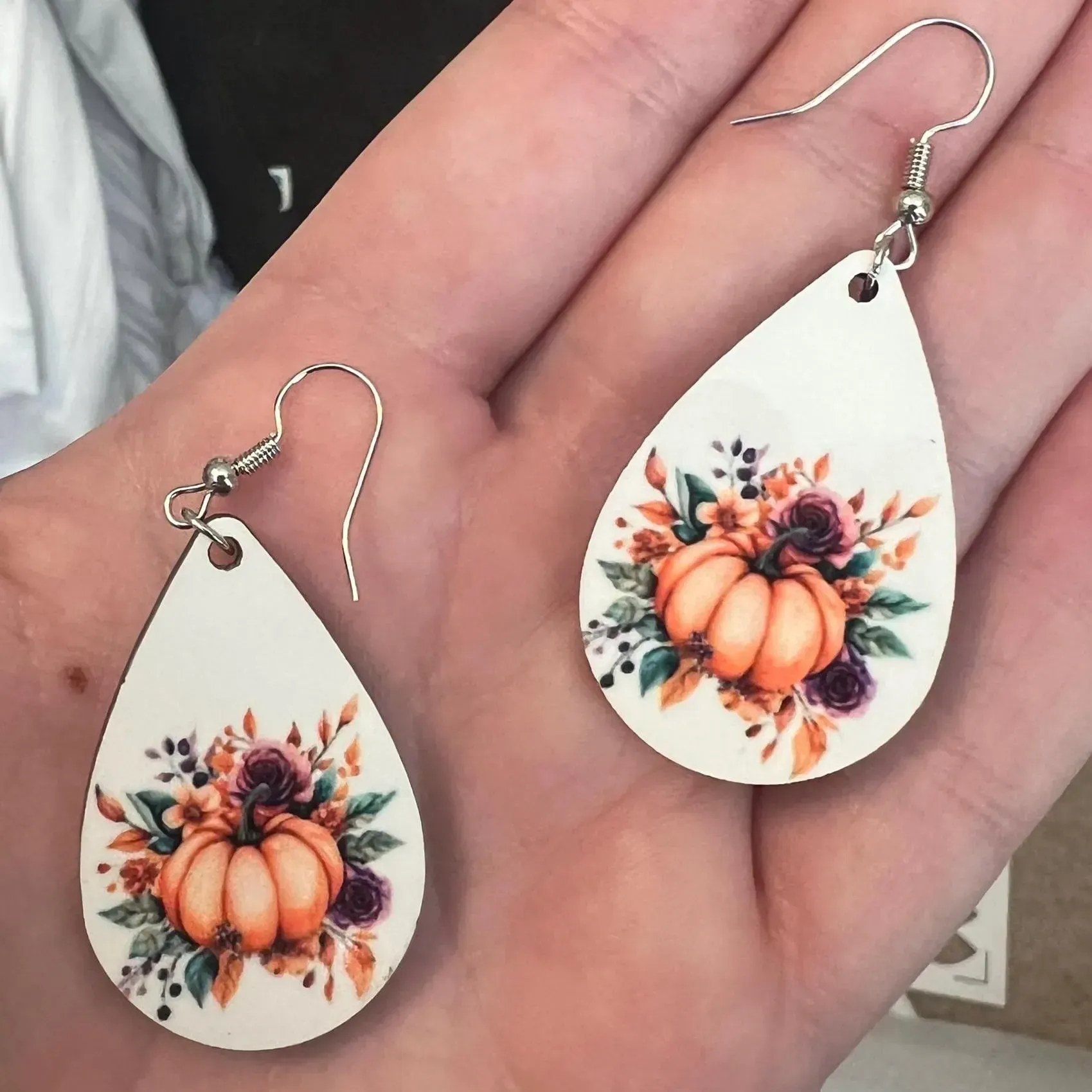 Floral Pumpkin Earrings