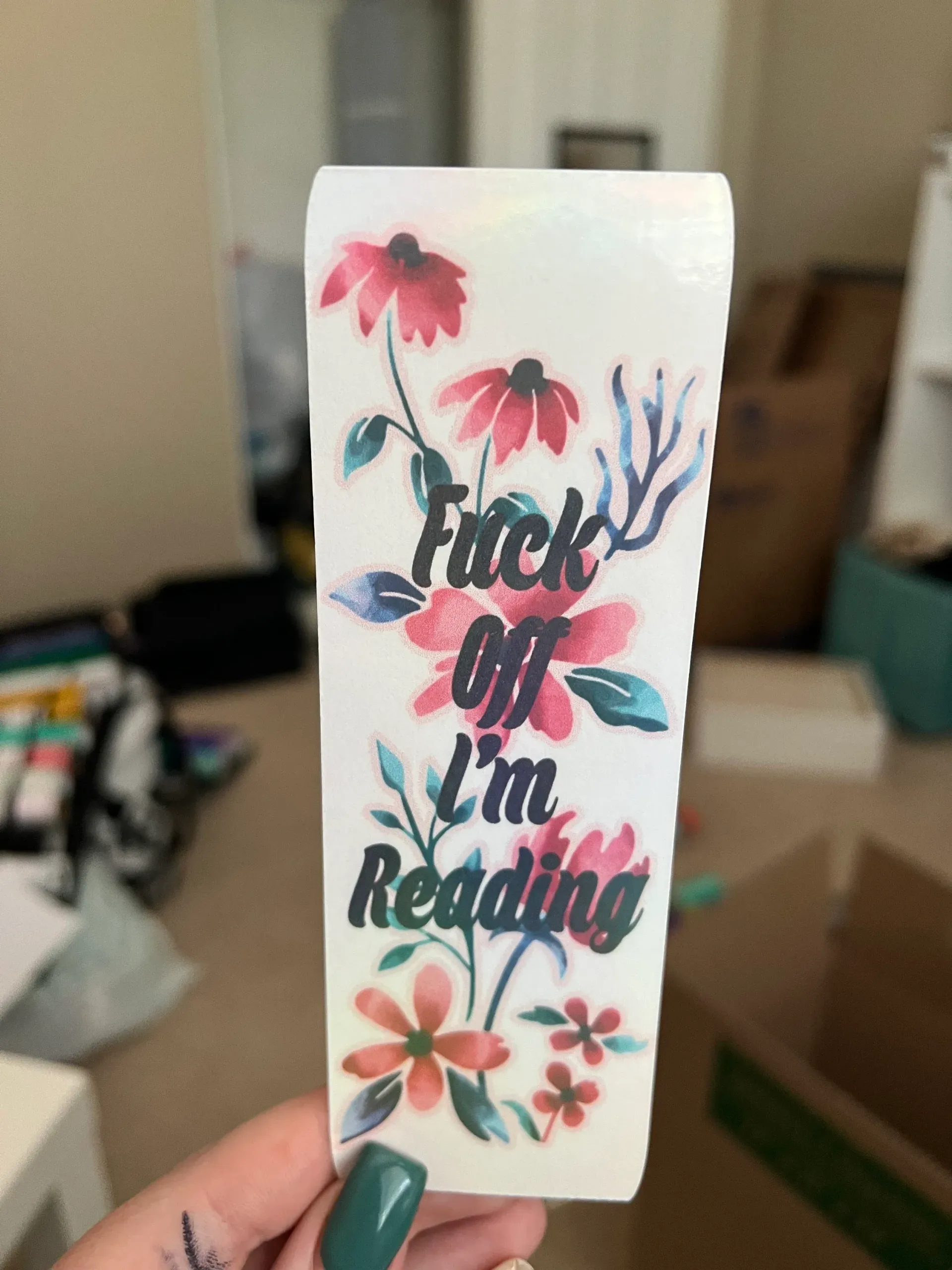 Fuck Off I’m Reading Floral Bookmark