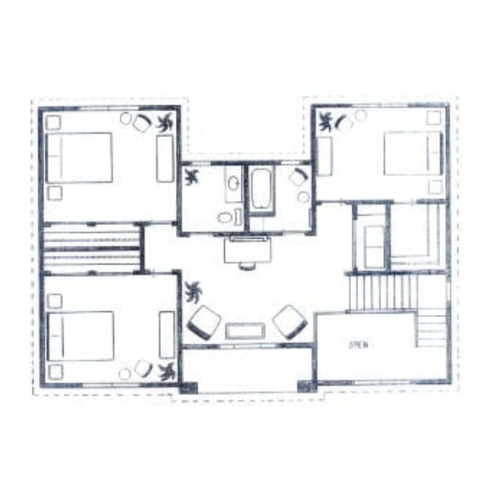 A black and white floor plan of a house