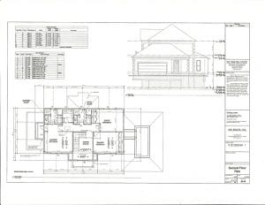 A black and white drawing of a house on a white background