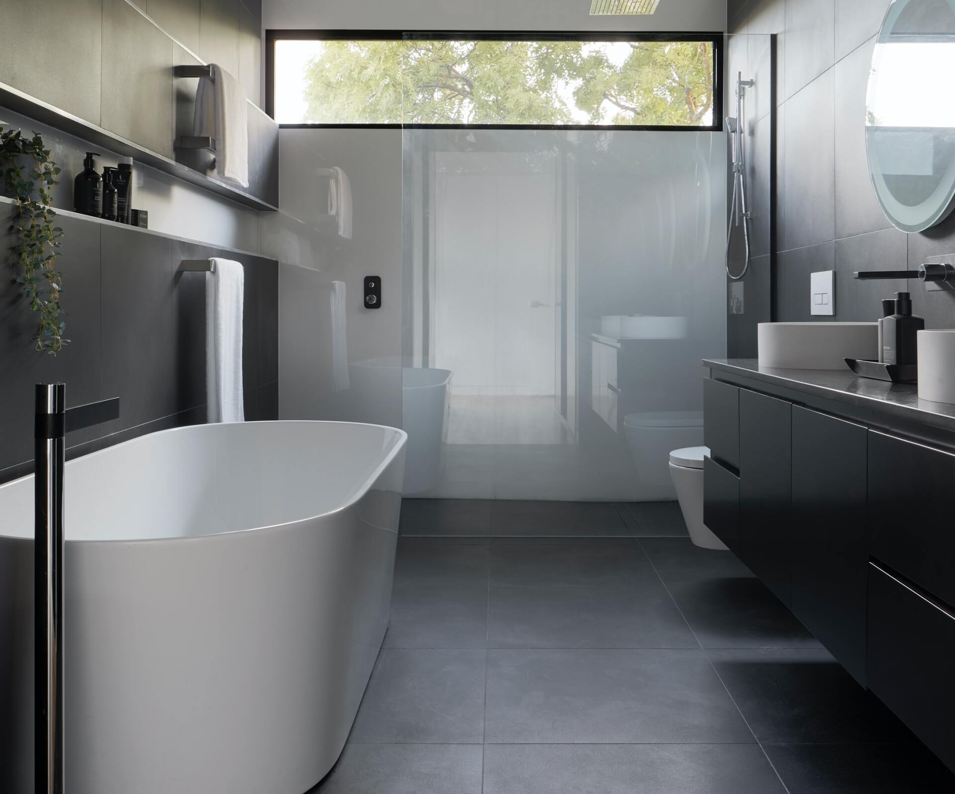 Modern shower and tub SW Portland remodel