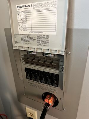 A close up of a electrical box with a plug plugged into it.