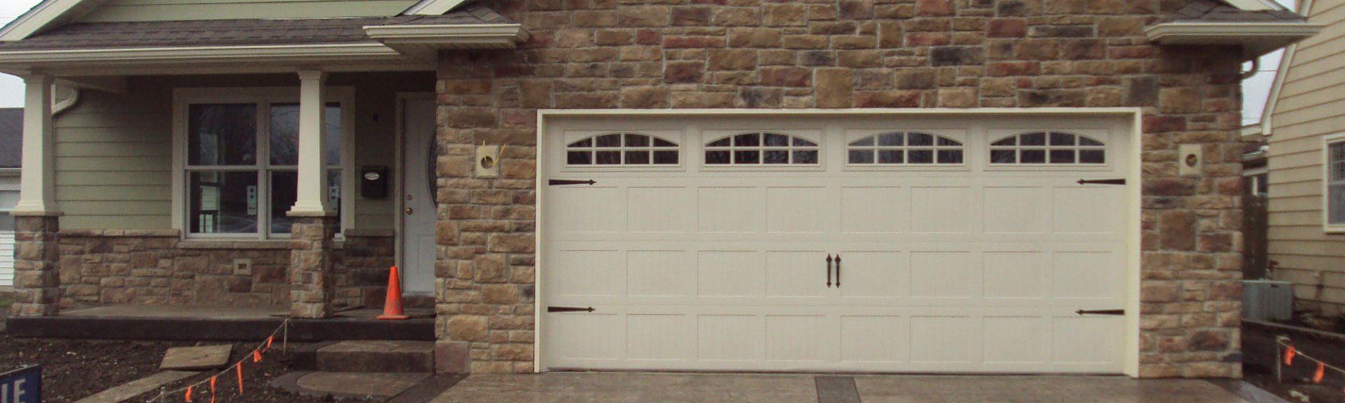 Garage Door Replacement — New Build White Garage in Big Rock, IL