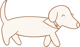 A drawing of a dachshund wearing a collar.