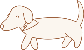 A drawing of a dachshund wearing a collar.