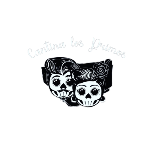a black and white logo for a restaurant called cantina los primos .