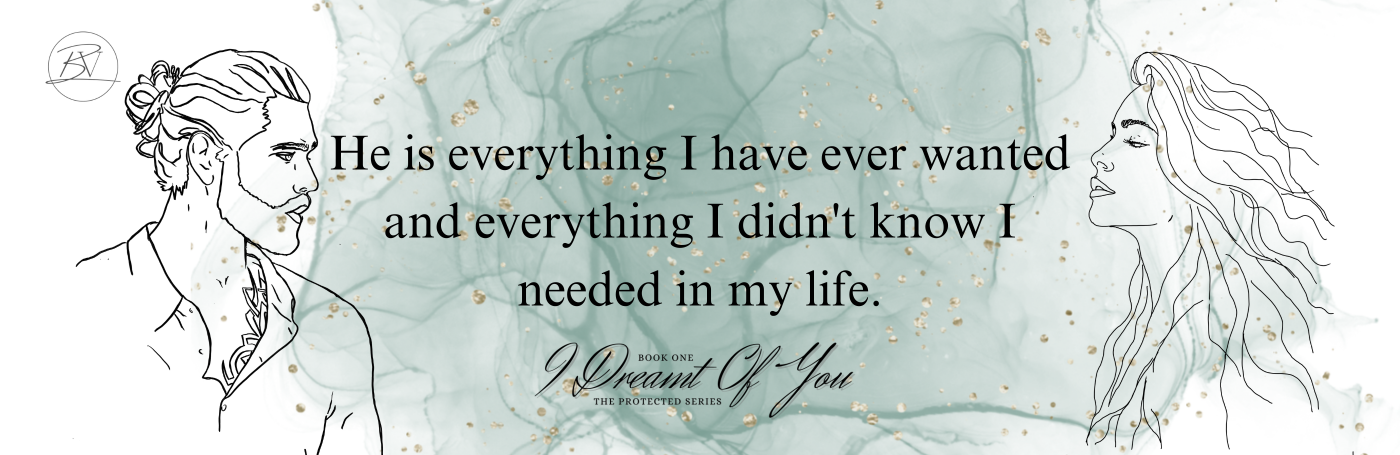 A drawing of a man and a woman with a quote that says he is everything i have ever wanted