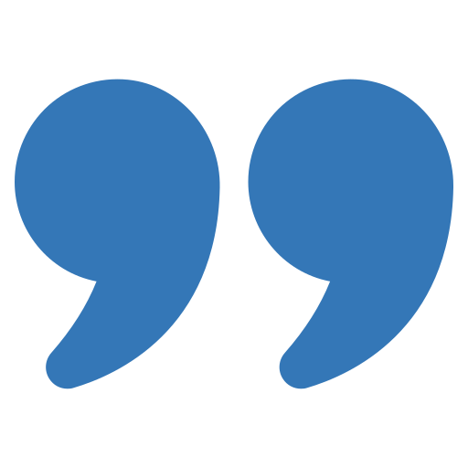 Blue quotation marks.