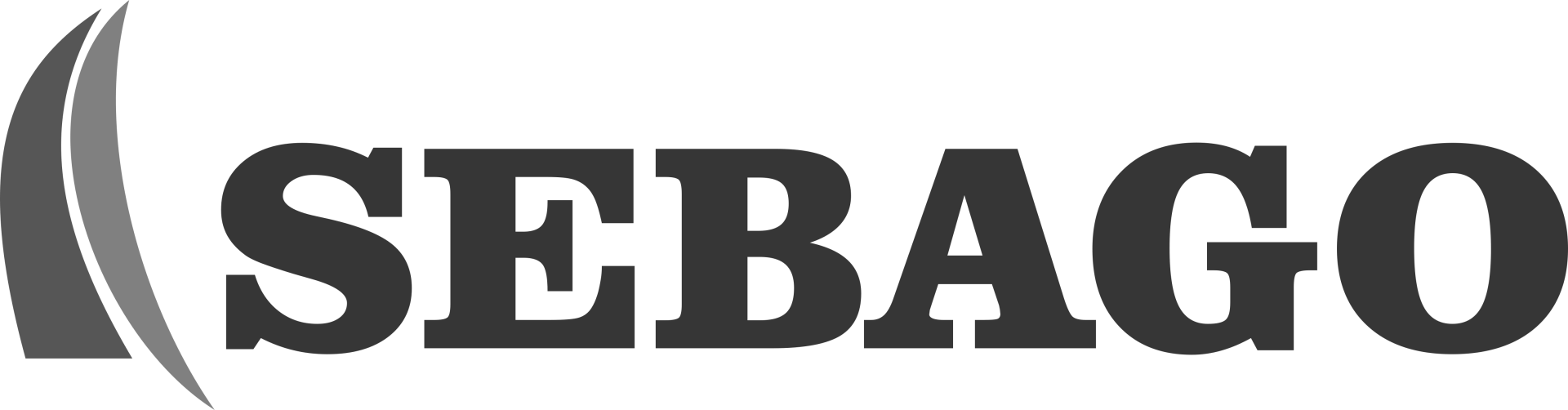 Un logo noir et blanc pour sebago sur fond blanc