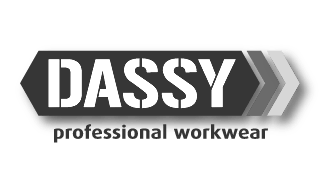Un logo noir et blanc pour les vêtements de travail professionnels Dassy
