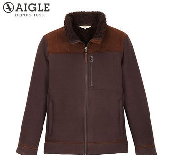 Une veste aigle marron avec un col sherpa