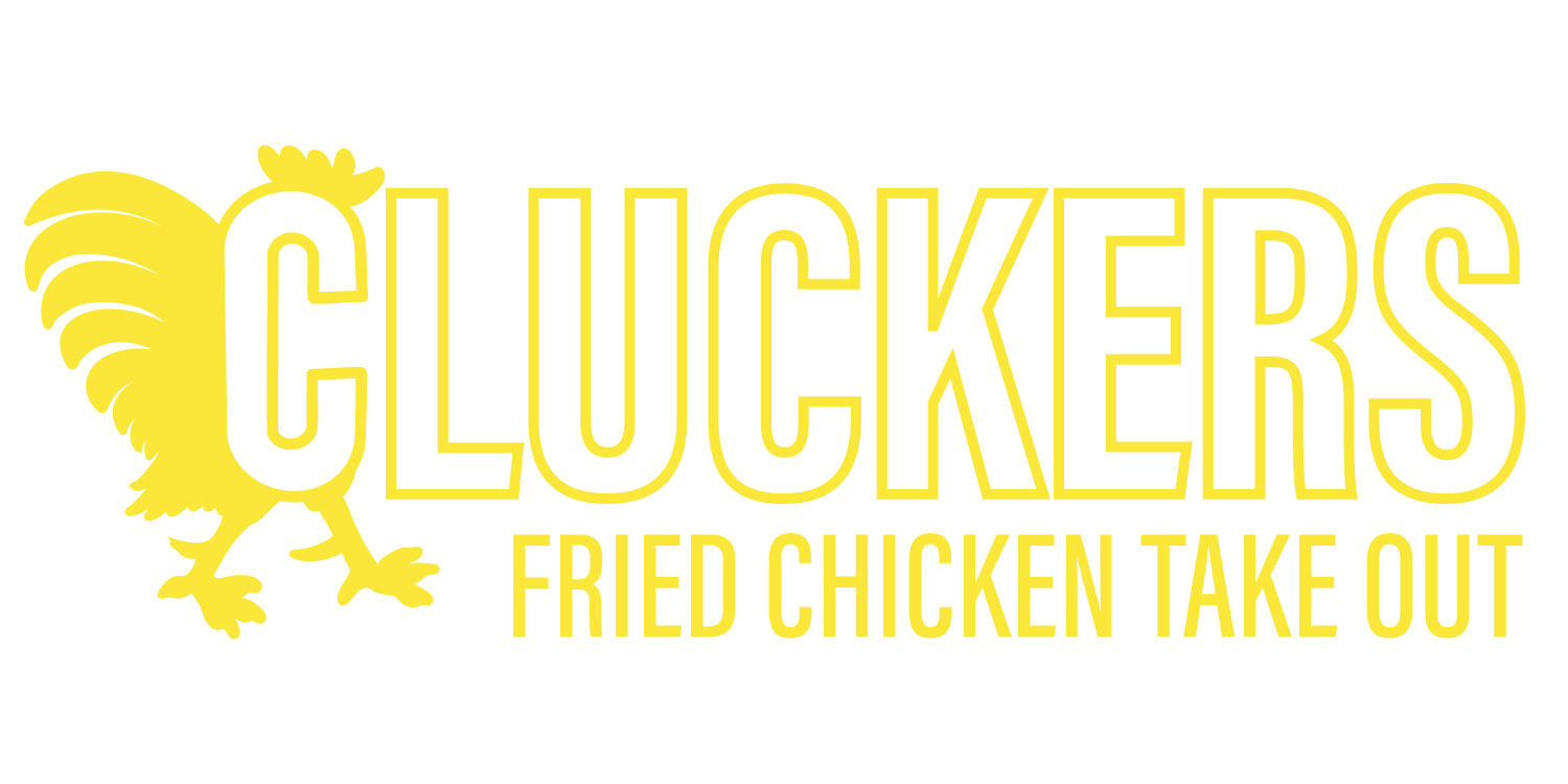Cluckers Fried Chicken Take Out Logo in yello