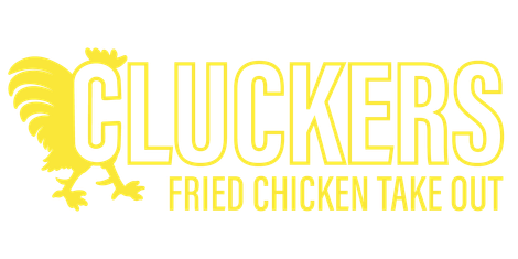 Cluckers Fried Chicken Take Out Logo in yello