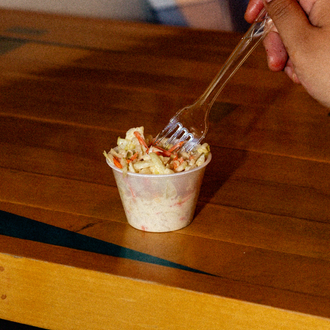 Close up of Clucker's Korean Clucker sandwich.