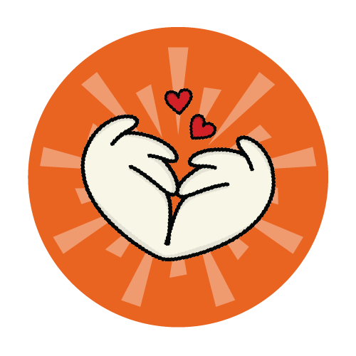 Icon of a chicken's wings together in a heart.