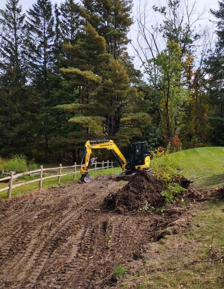 Excavator Digging — Pittsfield, MA — Northern Oak Tree & Home Services