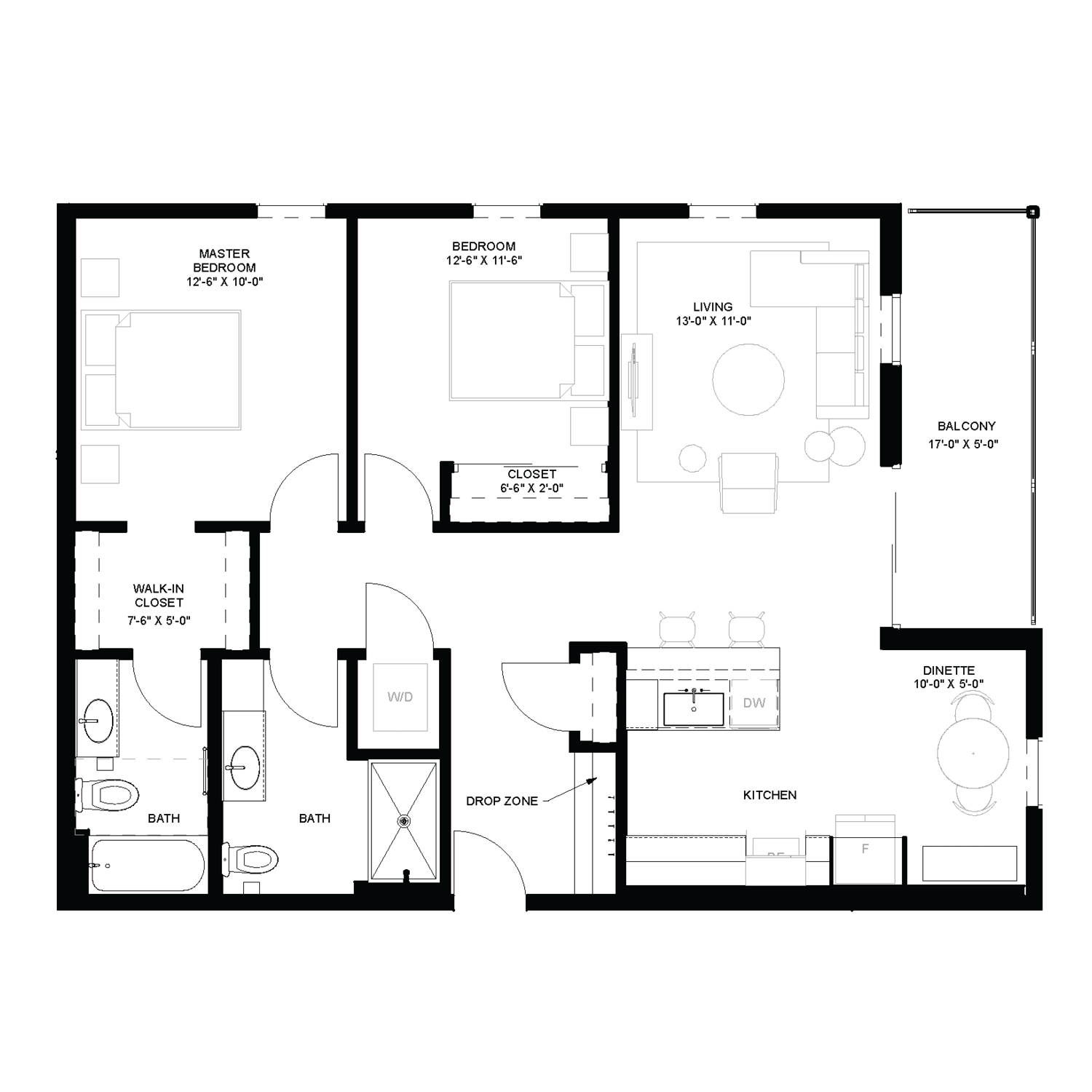 2 bed floorplan - B7