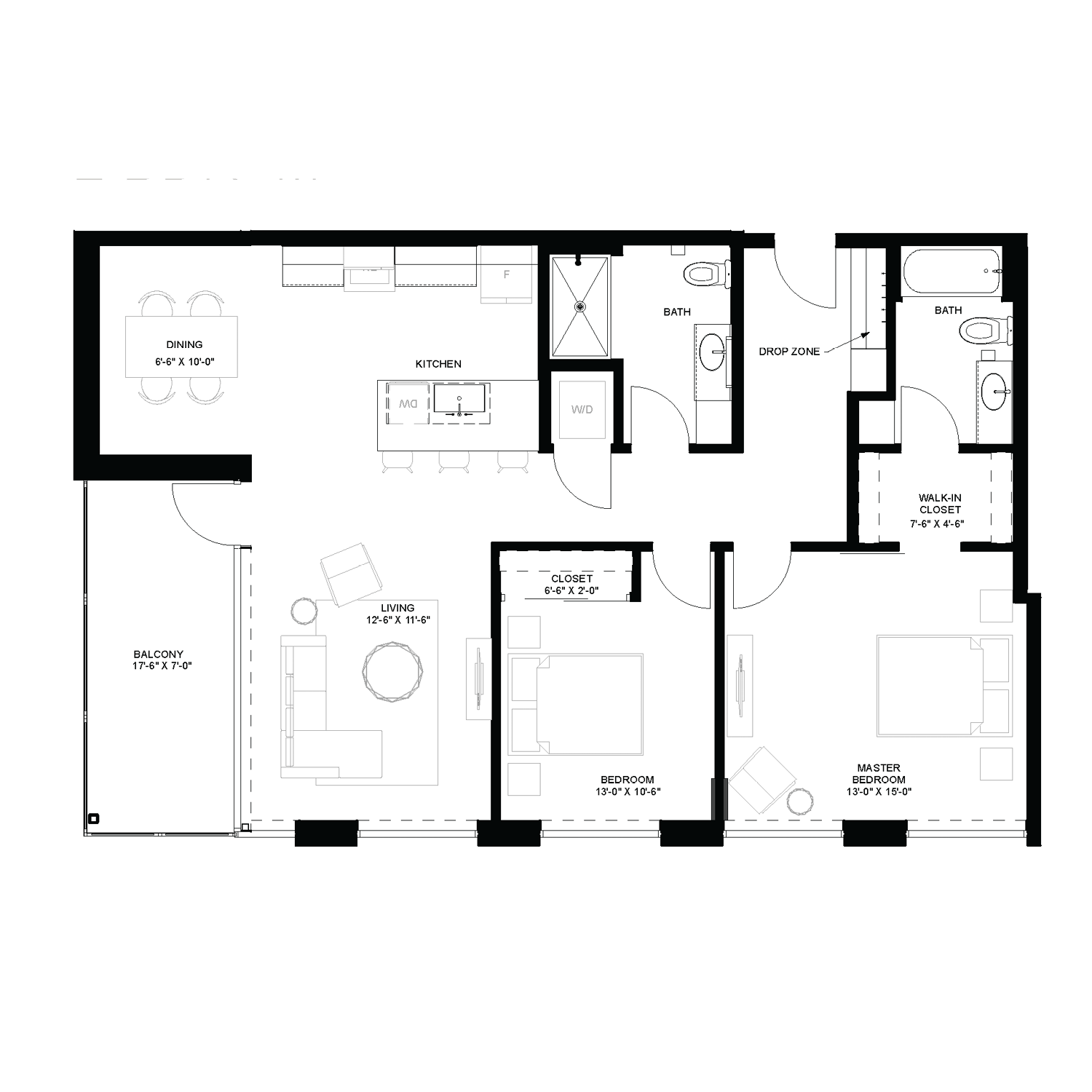 2 bed floorplan - B9