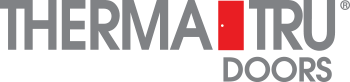 Therma-Tru Doors logo with the brand name in gray and a red square resembling a door.