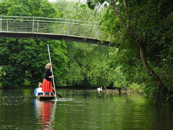 Punting along the river in Oxford. Lovely summer activity.
