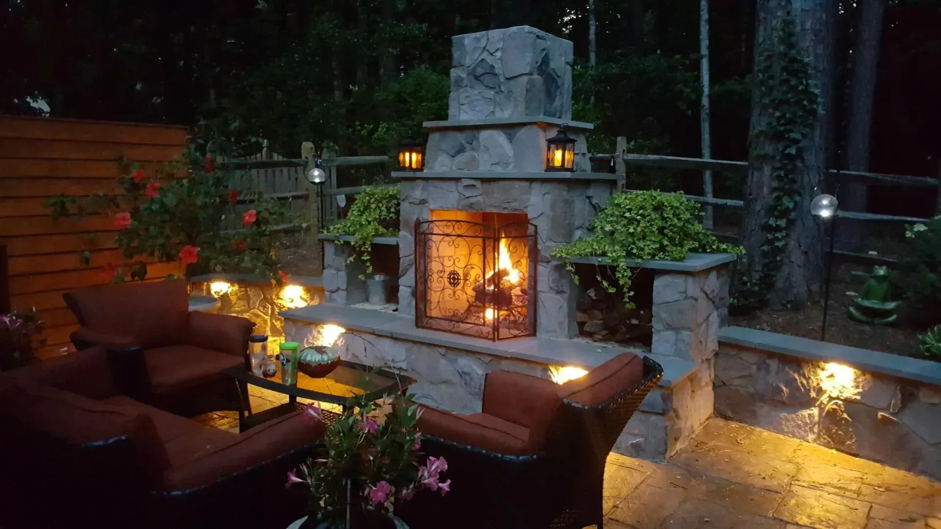 Constructed fireplace