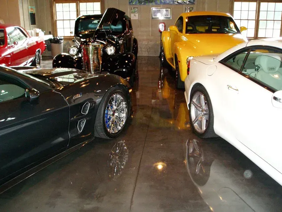 Cars parked in garage