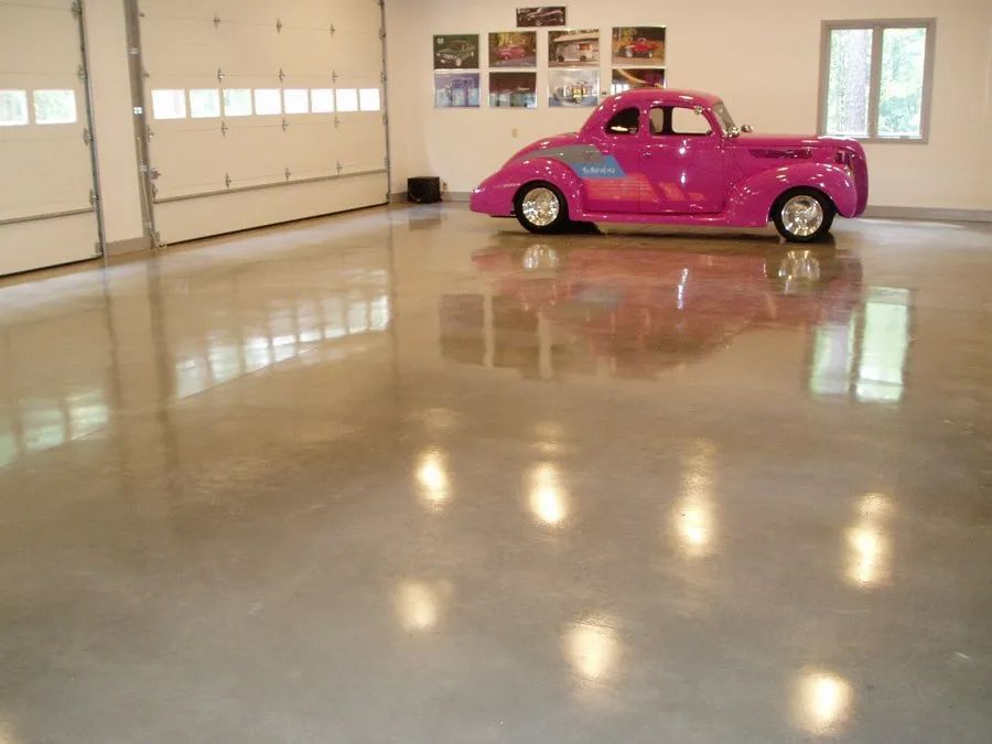 Shiny floor of a garage