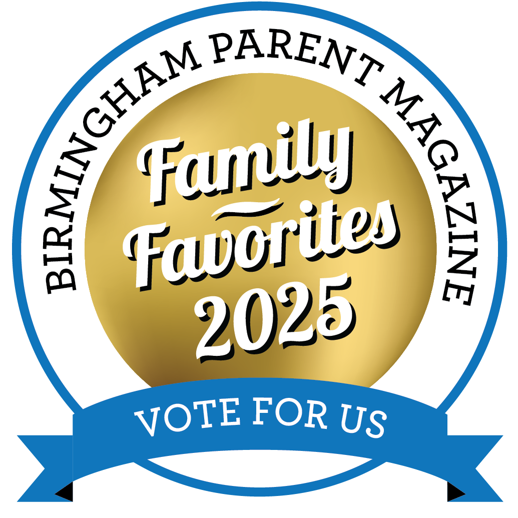 Birmingham Parent Magazine Family Favorites 2025 badge with gold center, blue outline, and 