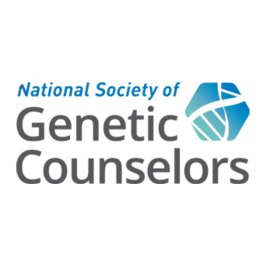 National Society of Genetic Counselors logo with blue and gray text and a blue geometric icon