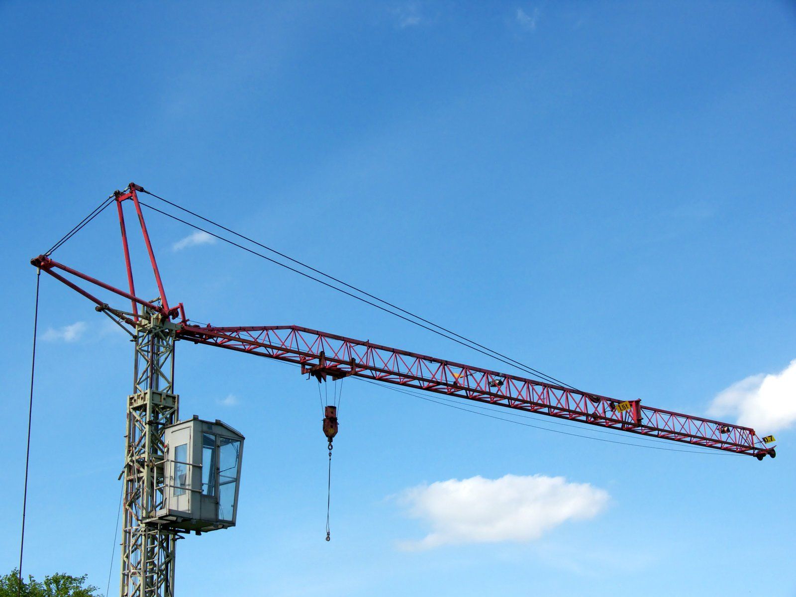 a mobile crane on a building