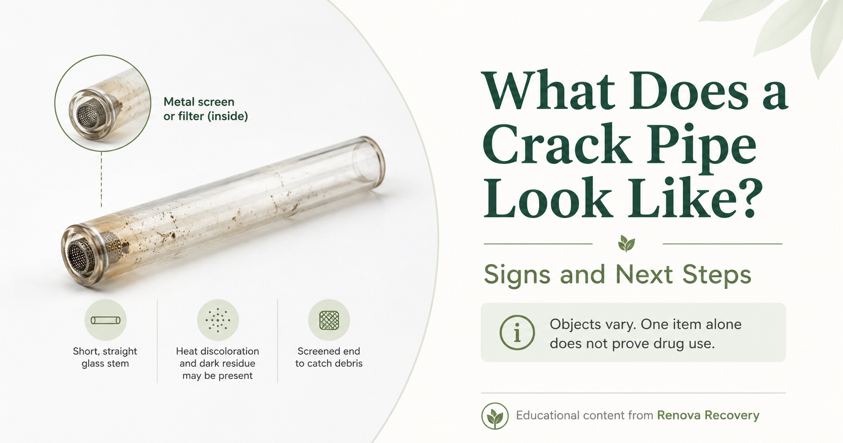 Glass pipe commonly associated with crack cocaine use