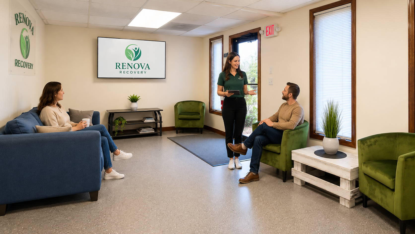 Reception and admissions area at Renova Recovery in Brick, NJ