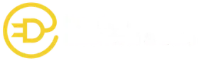 Yellow electric plug symbol inside a circle, with white text next to it.