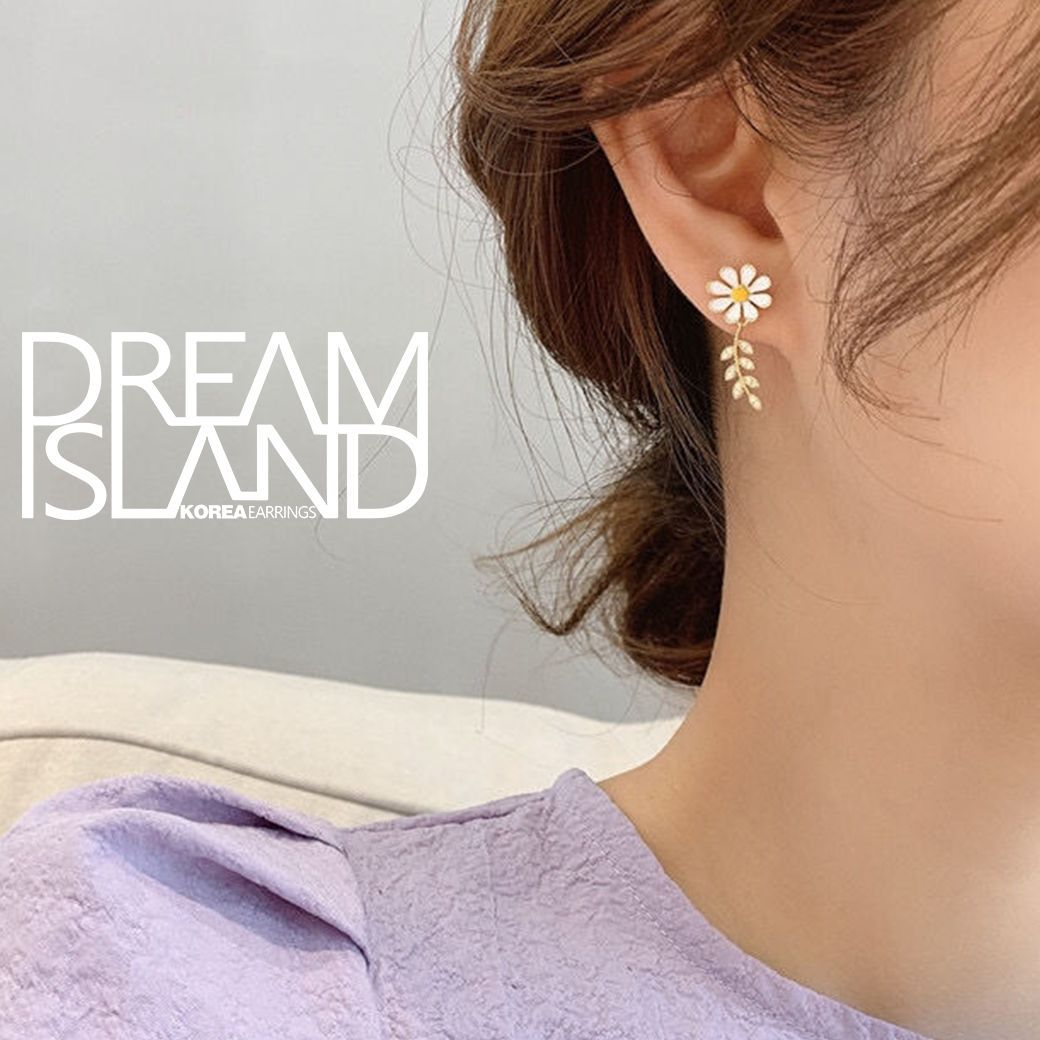 【DI飾品】s925銀針 甜美小雛菊花朵耳環簡約仙女耳環氣質長耳墜